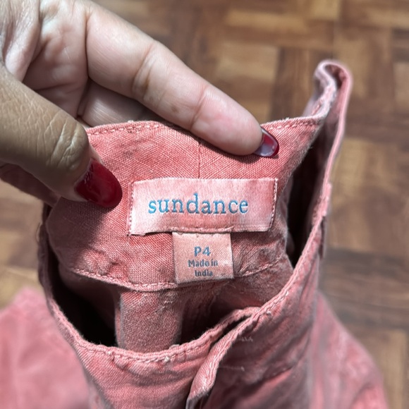 Sundance organia cotton pants lace side panel-faced red color - Picture 4 of 6